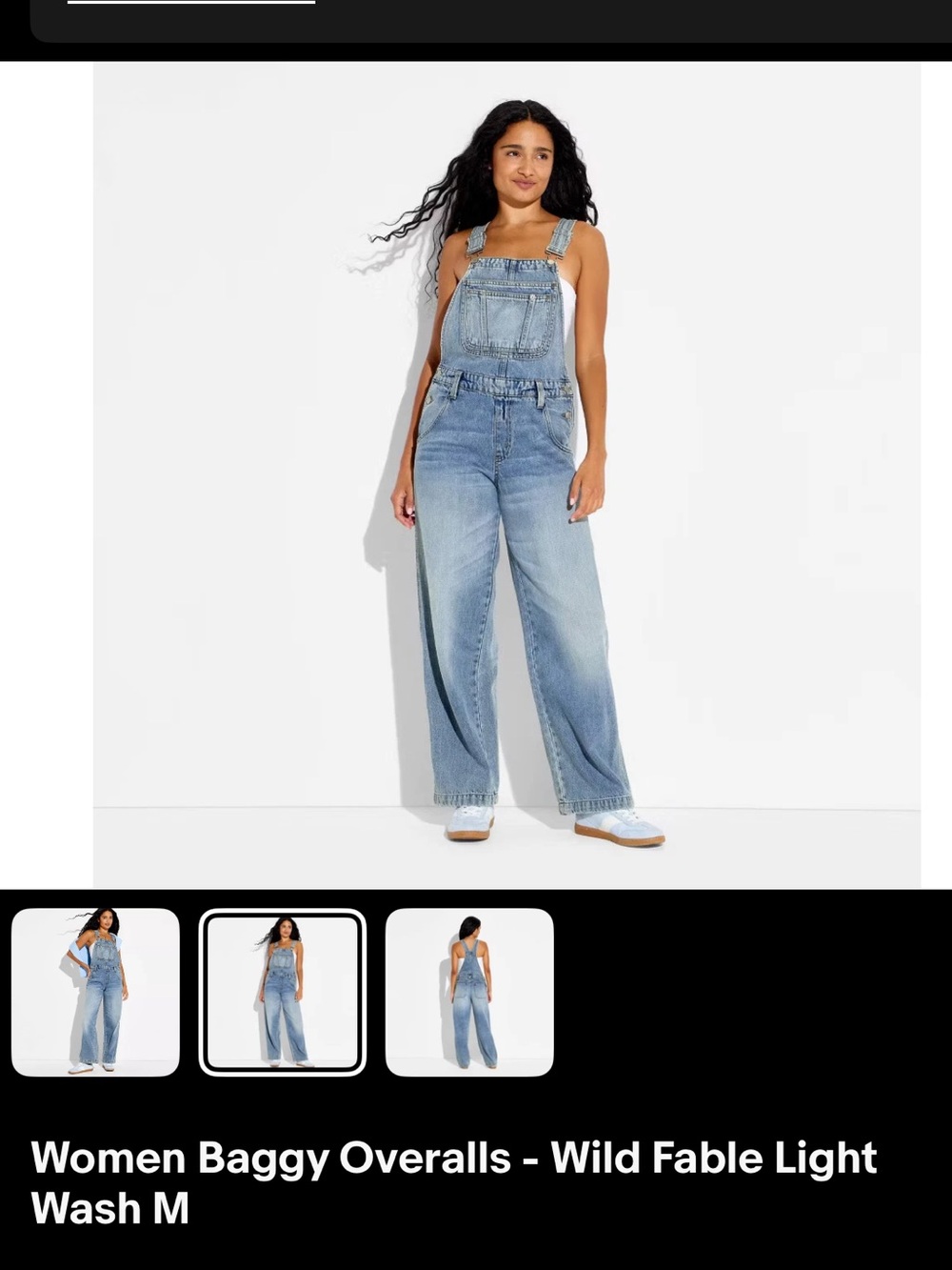 wild fable Light Wash Baggy Denim Overalls